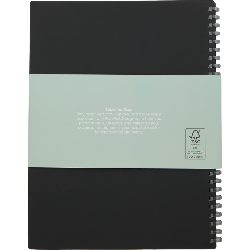 Wellable Plan Well Undated Planner, 7 x 10 Inches Debossing - Black - Back