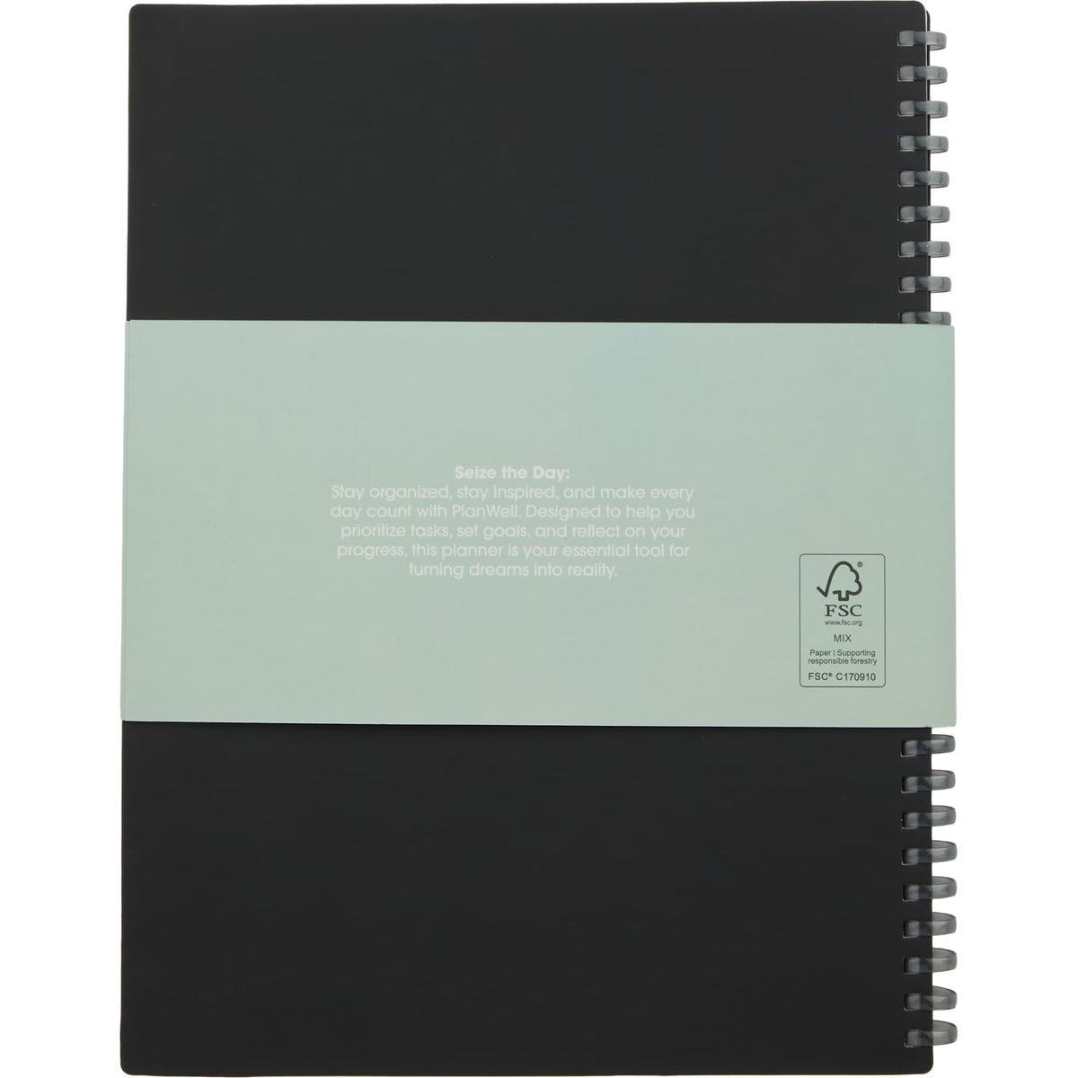 Wellable Plan Well Undated Planner, 7 x 10 Inches Debossing - Black - Back