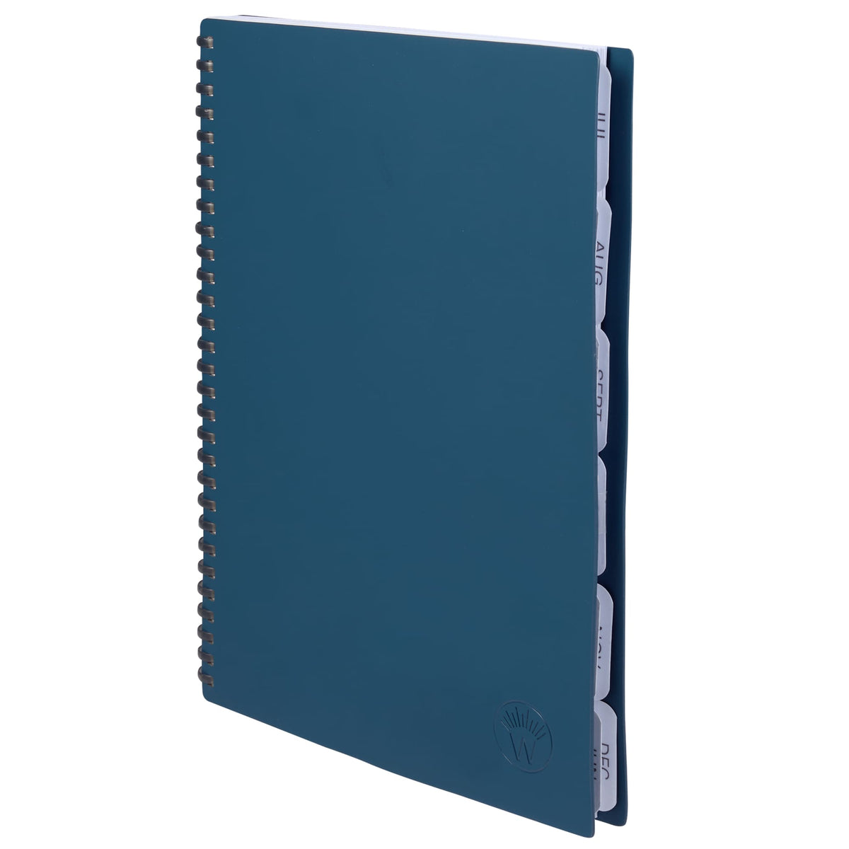 Wellable Plan Well Undated Planner, 7 x 10 Inches Debossing - Navy - Left Angle