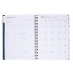 Wellable Plan Well Undated Planner, 7 x 10 Inches Debossing - Navy - Open 2