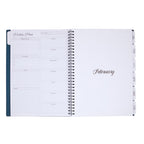 Wellable Plan Well Undated Planner, 7 x 10 Inches Debossing - Navy - Open 4