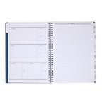Wellable Plan Well Undated Planner, 7 x 10 Inches Debossing - Navy - Open