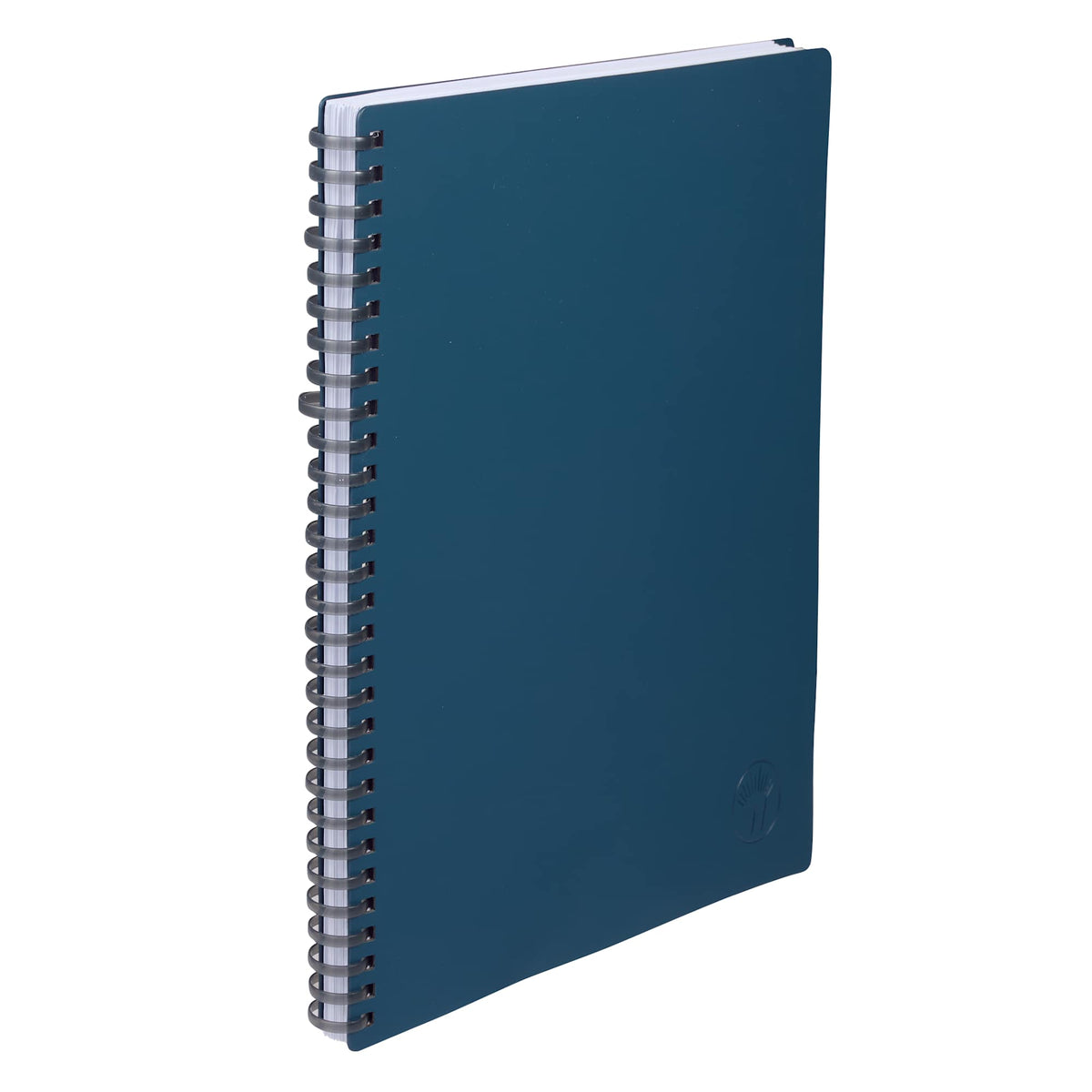 Wellable Plan Well Undated Planner, 7 x 10 Inches Debossing - Navy - Right Angle 2