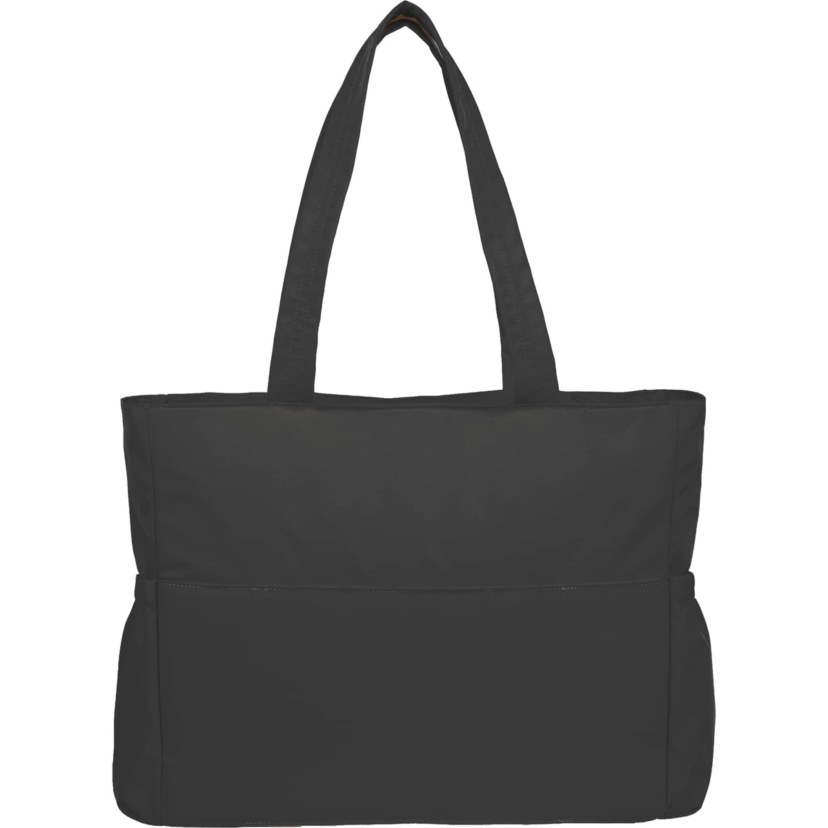 Wellable Recycled Sport Tote with Yoga Mat Storage Embroidery - Black - Back