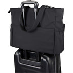 Wellable Recycled Sport Tote with Yoga Mat Storage Embroidery - Black - Detail