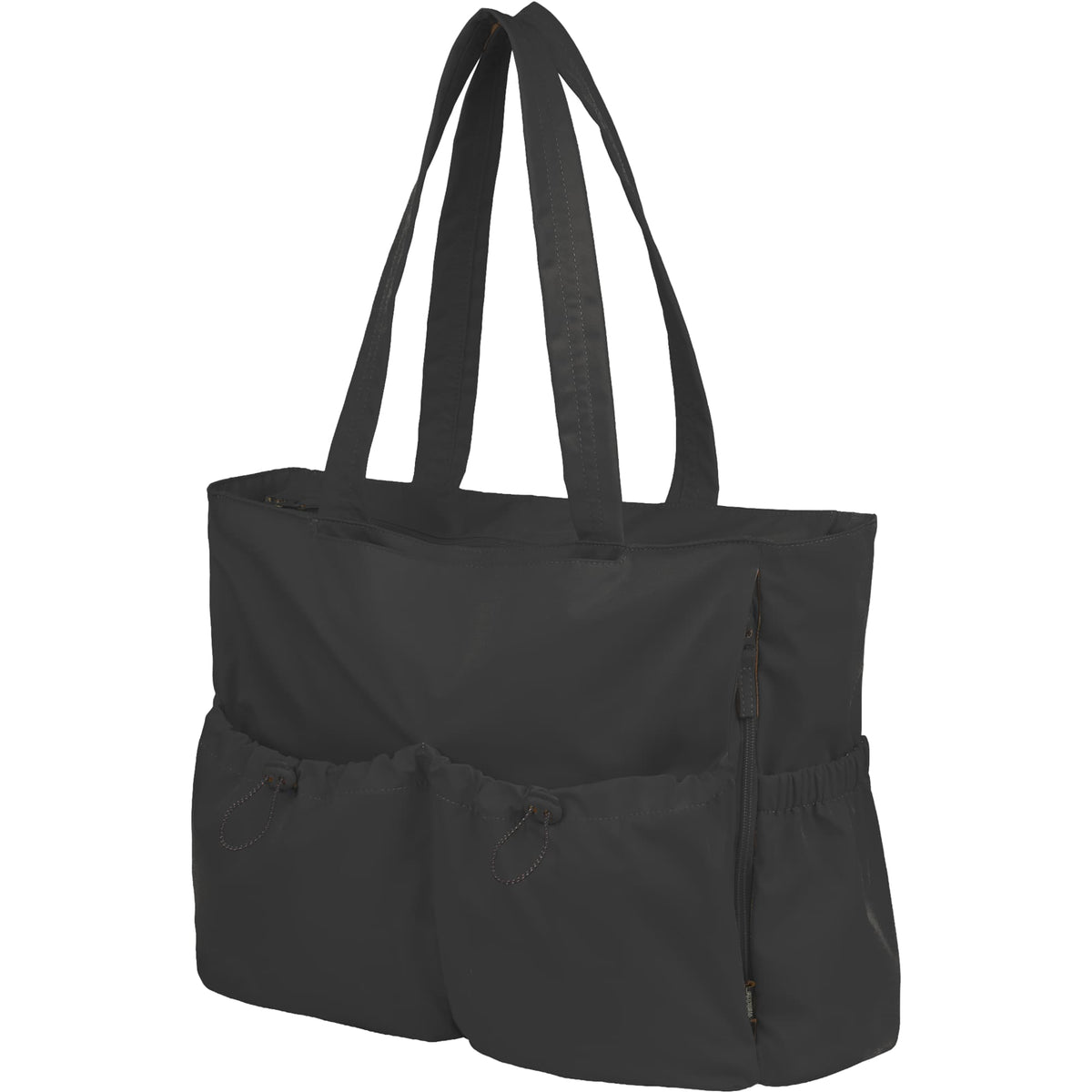 Wellable Recycled Sport Tote with Yoga Mat Storage Embroidery - Black - Left Angle