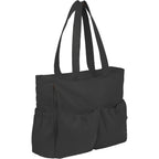 Wellable Recycled Sport Tote with Yoga Mat Storage Embroidery - Black - Right Angle