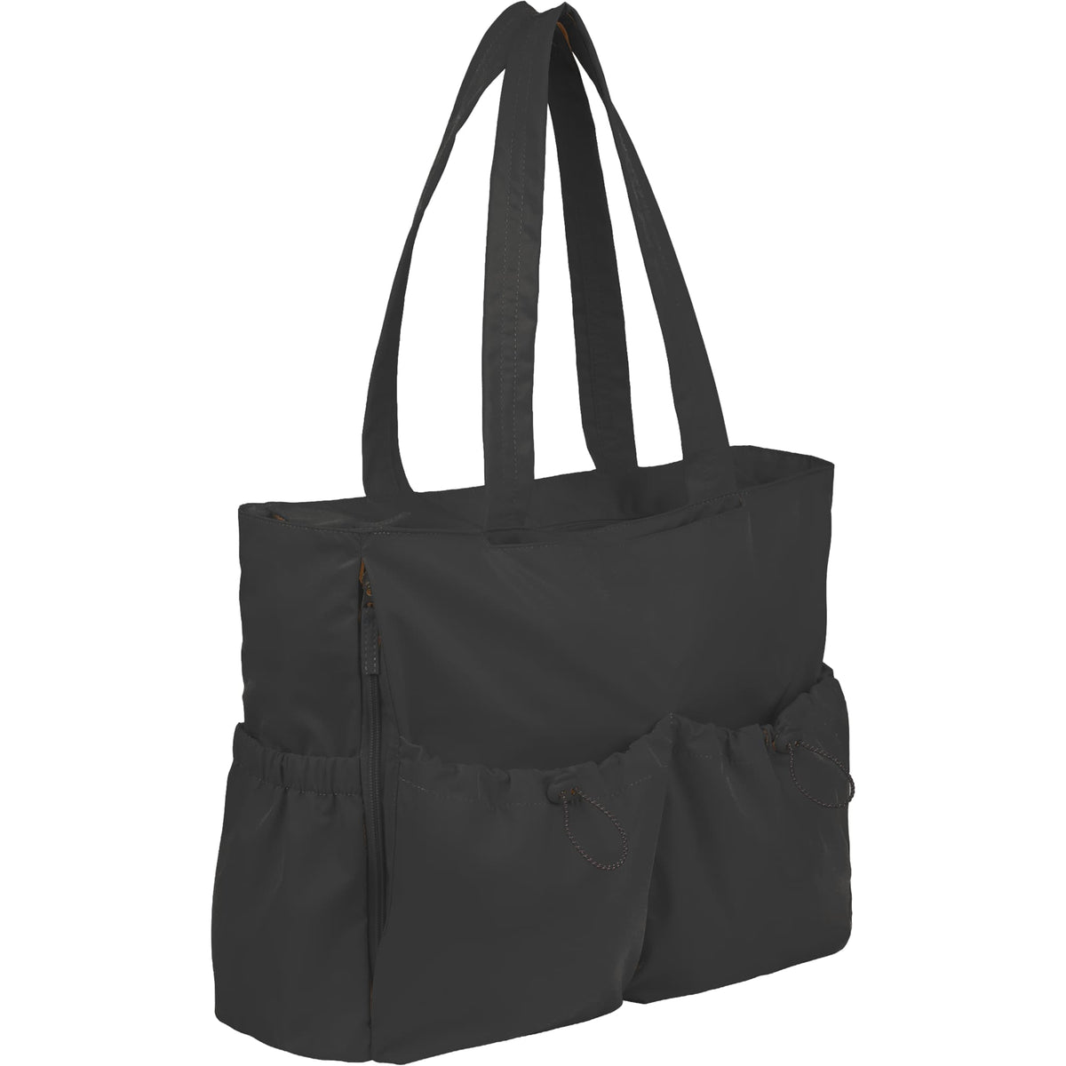 Wellable Recycled Sport Tote with Yoga Mat Storage Embroidery - Black - Right Angle
