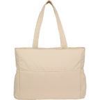 Wellable Recycled Sport Tote with Yoga Mat Storage Embroidery - Cream - Back