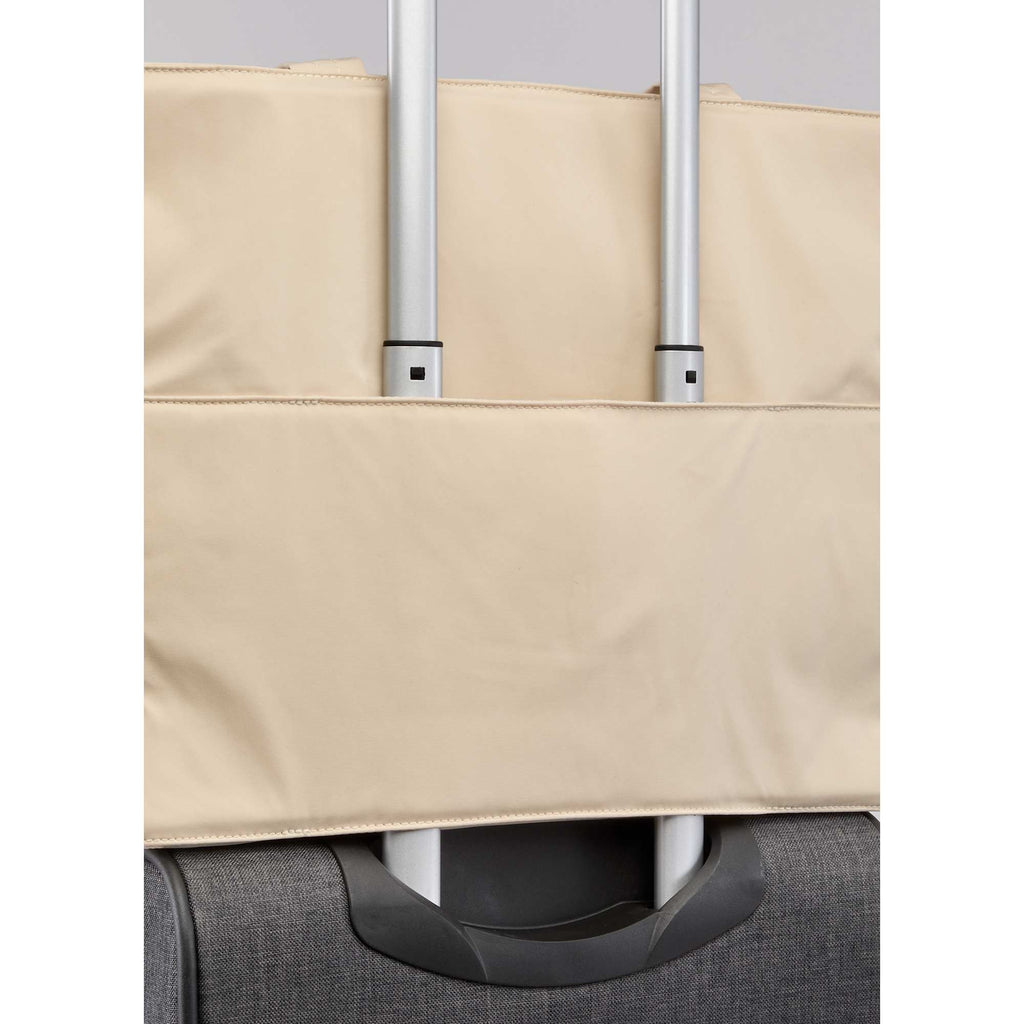 Wellable Recycled Sport Tote with Yoga Mat Storage Embroidery - Cream - Trolley