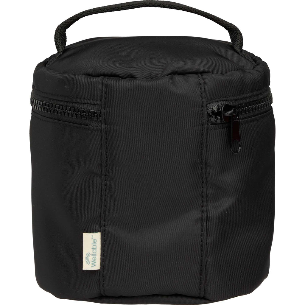 Wellable Round Travel Case in Recycled Polyester Transfer - Black - Back
