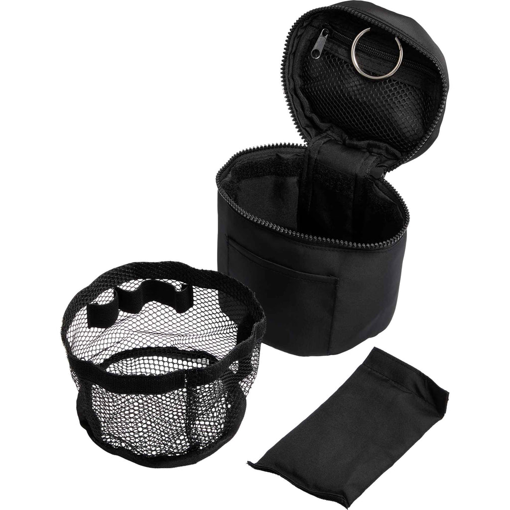 Wellable Round Travel Case in Recycled Polyester Transfer - Black - Components