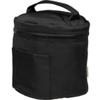 Wellable Round Travel Case in Recycled Polyester Transfer - Black - Left Angle