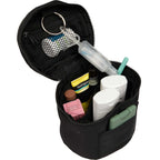 Wellable Round Travel Case in Recycled Polyester Transfer - Black - Propped