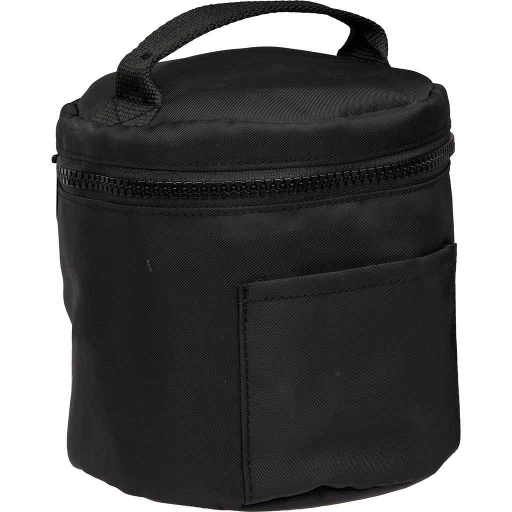 Wellable Round Travel Case in Recycled Polyester Transfer - Black - Right Angle