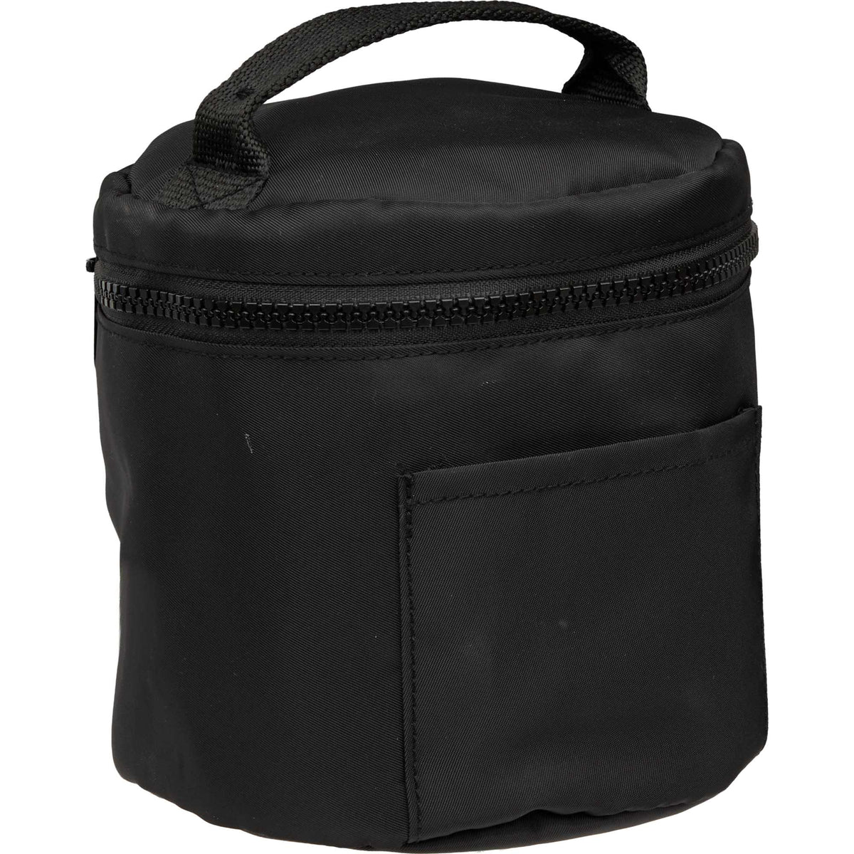 Wellable Round Travel Case in Recycled Polyester Transfer - Black - Right Angle