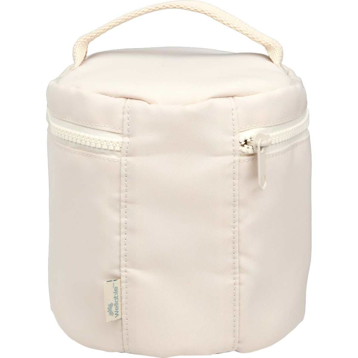 Wellable Round Travel Case in Recycled Polyester Transfer - Natural - Back