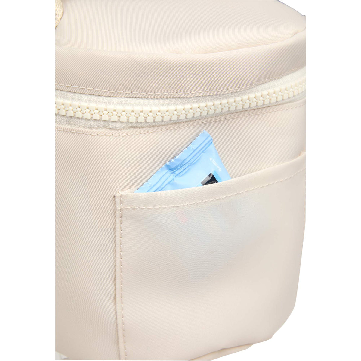 Wellable Round Travel Case in Recycled Polyester Transfer - Natural - Detail 3