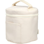 Wellable Round Travel Case in Recycled Polyester Transfer - Natural - Left Angle