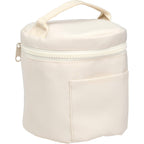 Wellable Round Travel Case in Recycled Polyester Transfer - Natural - Right Angle