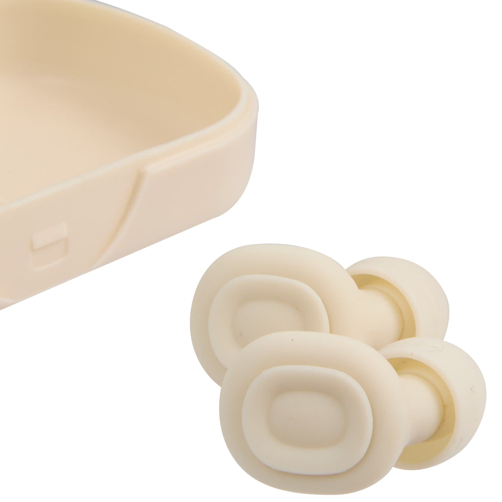 Wellable Silicone Ear Plugs with Carry Case Full Color - Cream - Components 2