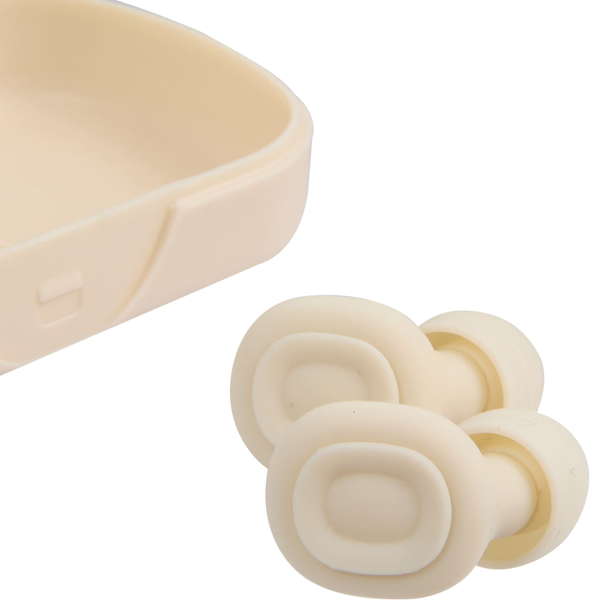 Wellable Silicone Ear Plugs with Carry Case Full Color - Cream - Components 2