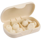 Wellable Silicone Ear Plugs with Carry Case Full Color - Cream - Open