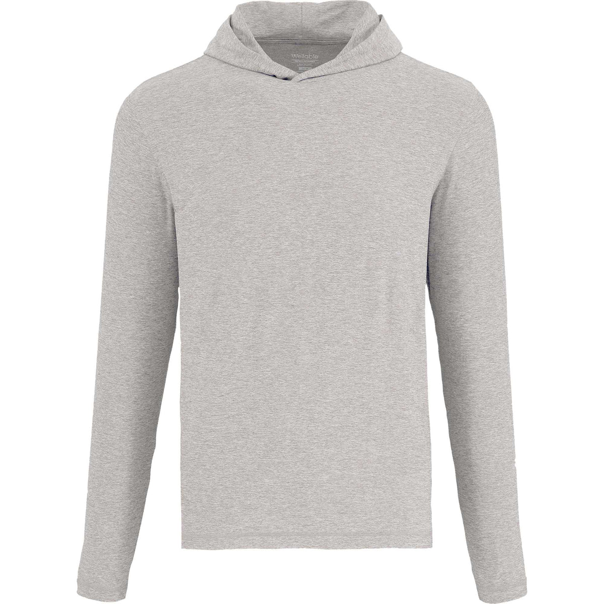 Wellable Stretch Knit Hoodie for Men Transfer - Fossil Heather - Front