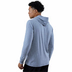 Wellable Stretch Knit Hoodie for Men Transfer - Moonlight Blue Heather - Back 2