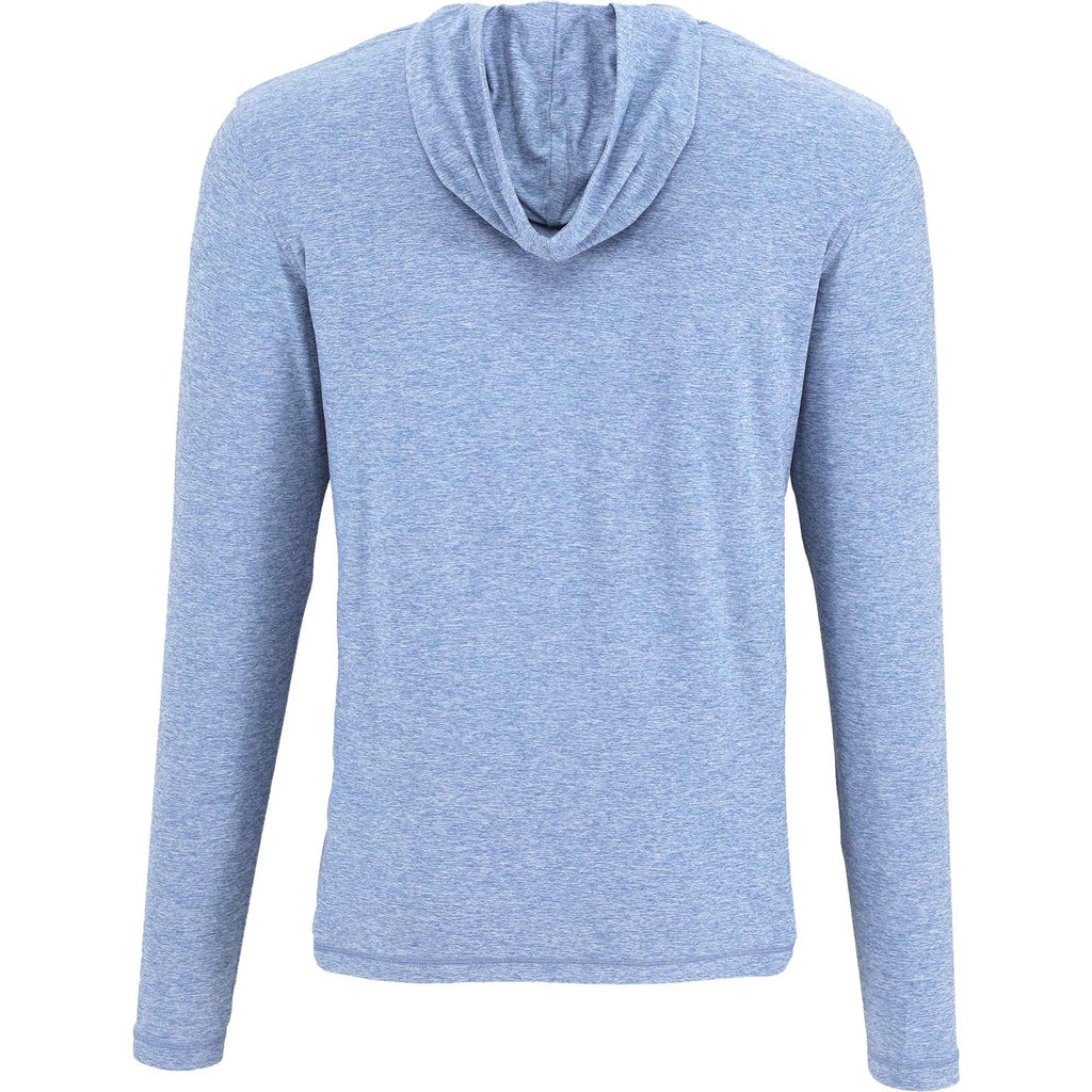 Wellable Stretch Knit Hoodie for Men Transfer - Moonlight Blue Heather - Back