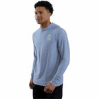 Wellable Stretch Knit Hoodie for Men Transfer - Moonlight Blue Heather - Front 2