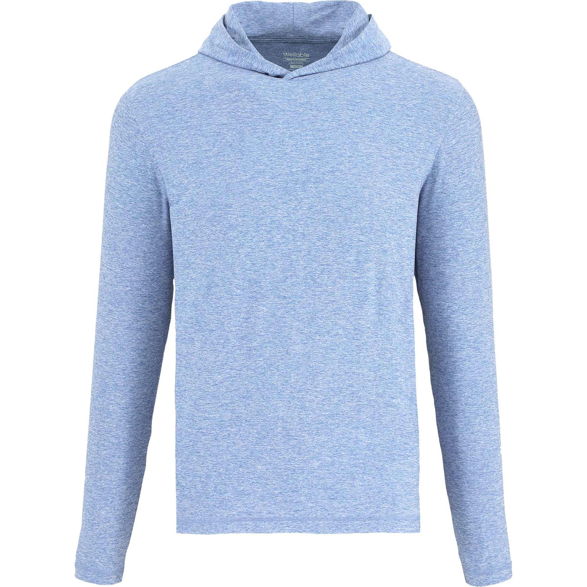 Wellable Stretch Knit Hoodie for Men Transfer - Moonlight Blue Heather - Front