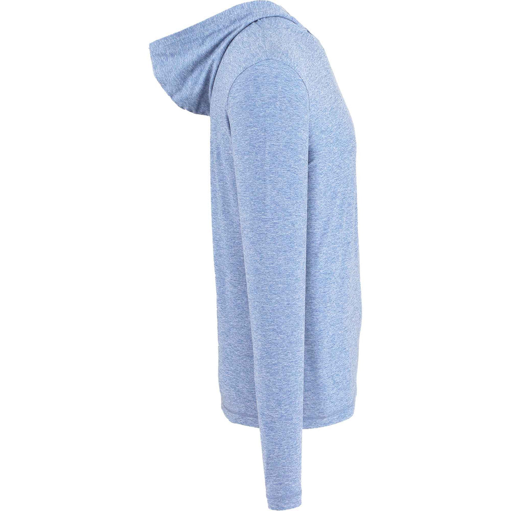 Wellable Stretch Knit Hoodie for Men Transfer - Moonlight Blue Heather - Right Side