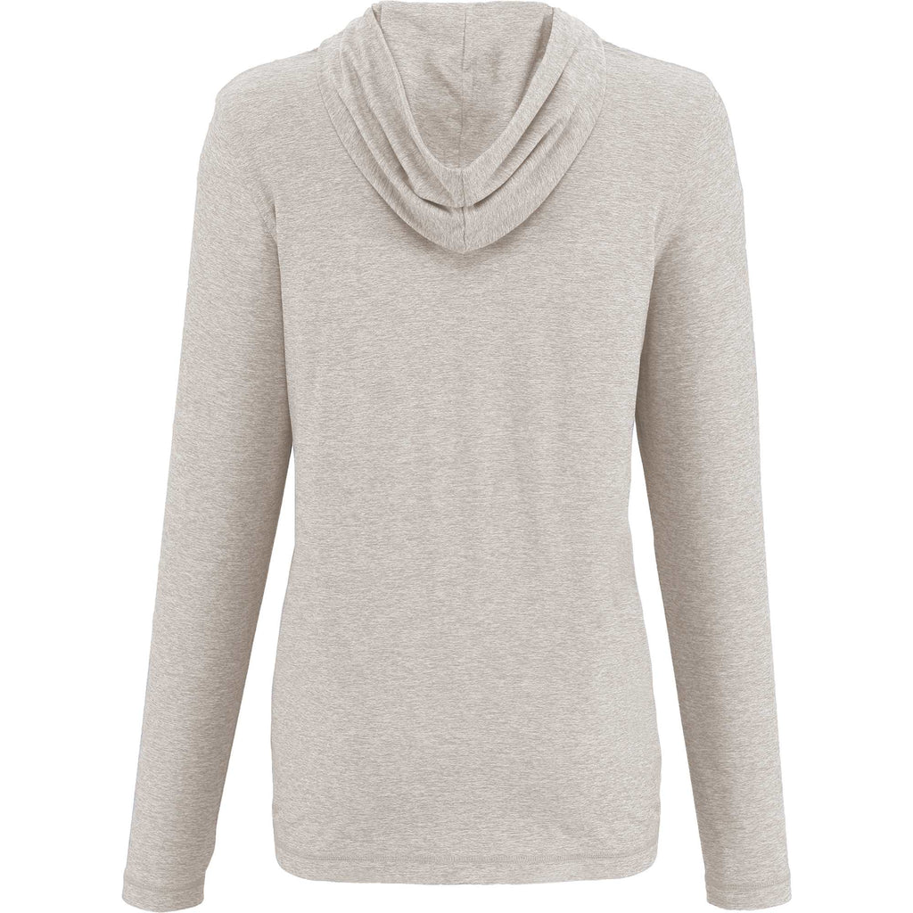 Wellable Stretch Knit Hoodie for Women Embroidery - Fossil Heather - Back