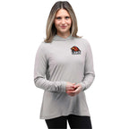Wellable Stretch Knit Hoodie for Women Embroidery - Fossil Heather - Front