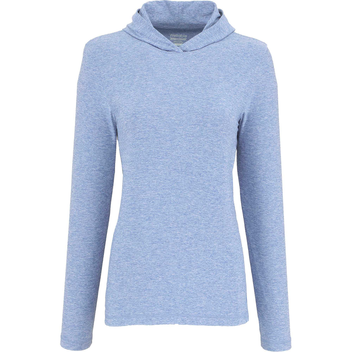 Wellable Stretch Knit Hoodie for Women Transfer - Moonlight Blue Heather - Front
