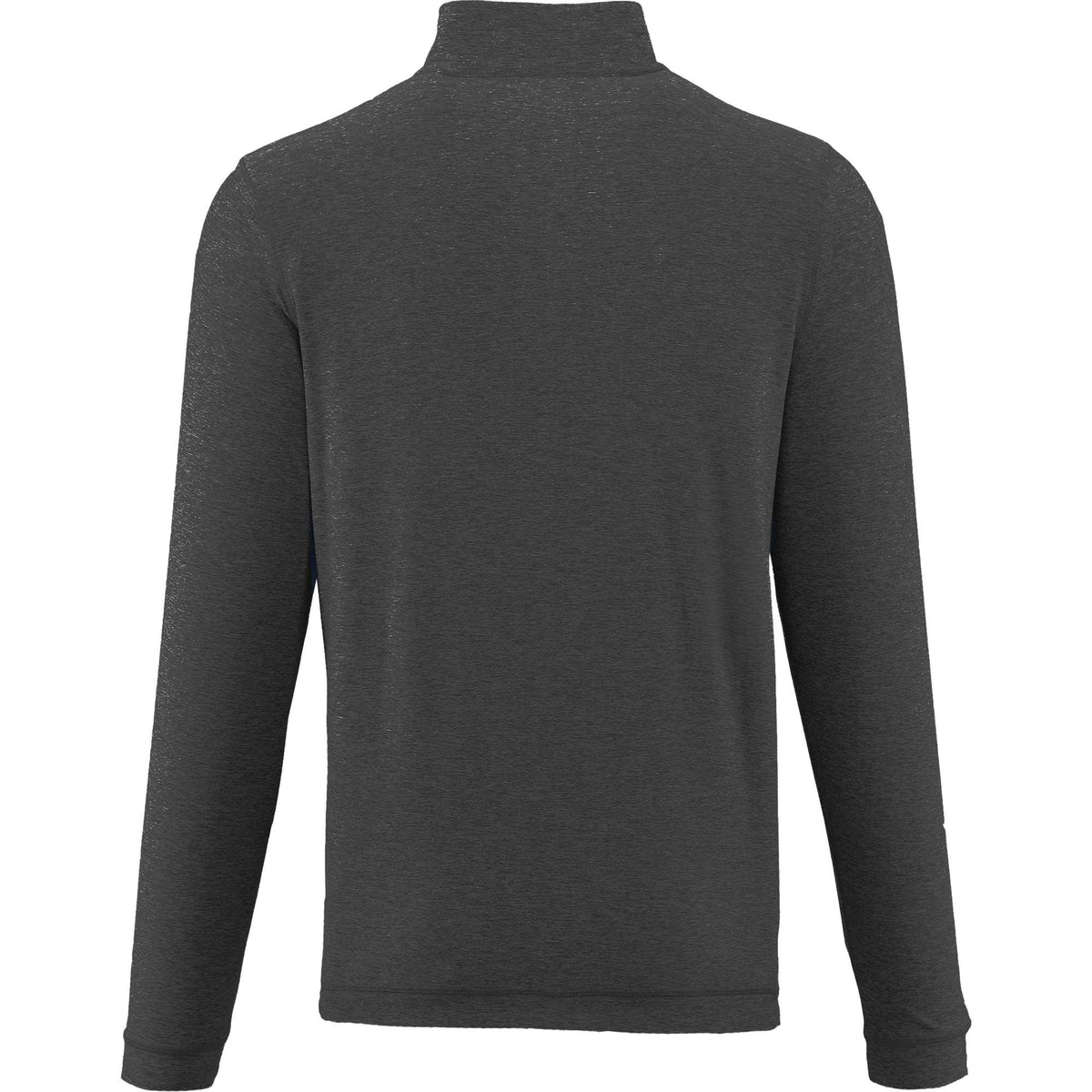 Wellable Stretch Knit Quarter Zip for Men Embroidery - Heather Dark Charcoal - Back