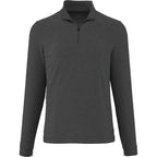 Wellable Stretch Knit Quarter Zip for Men Transfer - Heather Dark Charcoal - Front