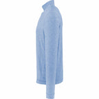 Wellable Stretch Knit Quarter Zip for Men Transfer - Moonlight Blue Heather - Left Side
