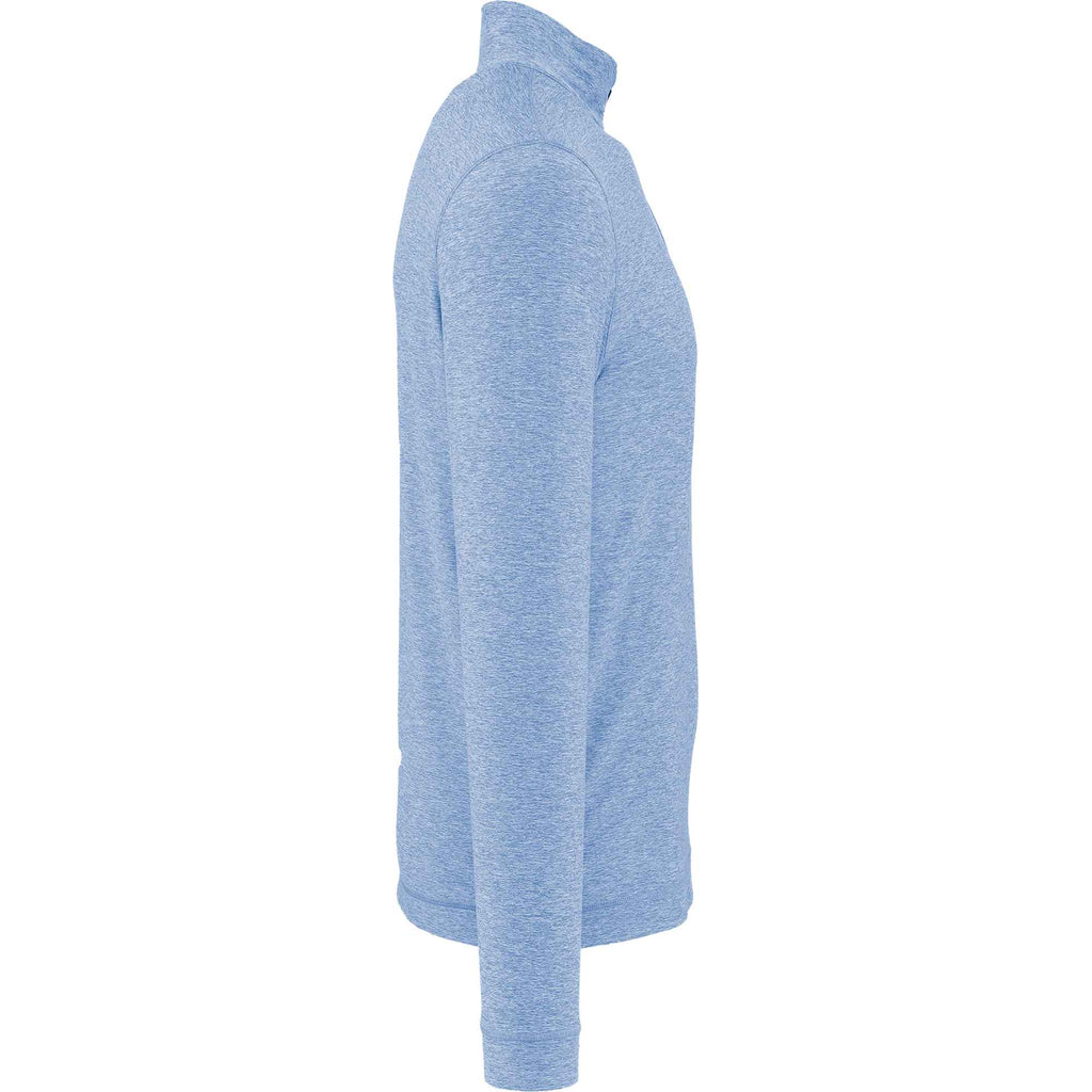 Wellable Stretch Knit Quarter Zip for Men Transfer - Moonlight Blue Heather - Right Side