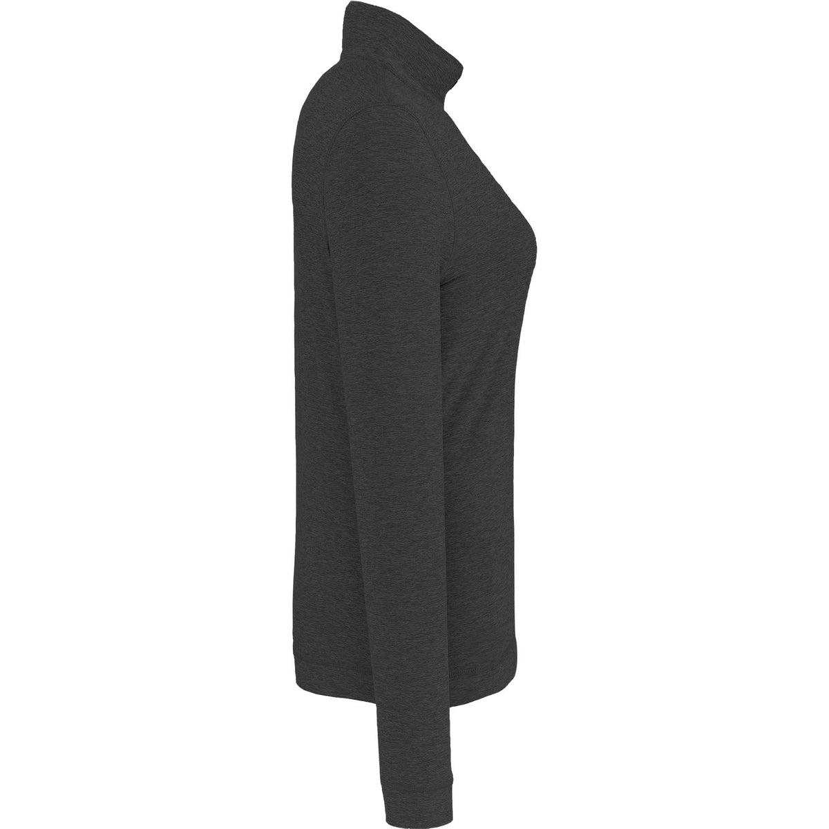 Wellable Stretch Knit Quarter Zip for Women Transfer - Heather Dark Charcoal - Right Side