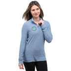 Wellable Stretch Knit Quarter Zip for Women Transfer - Moonlight Blue Heather - Front