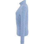 Wellable Stretch Knit Quarter Zip for Women Transfer - Moonlight Blue Heather - Left Side