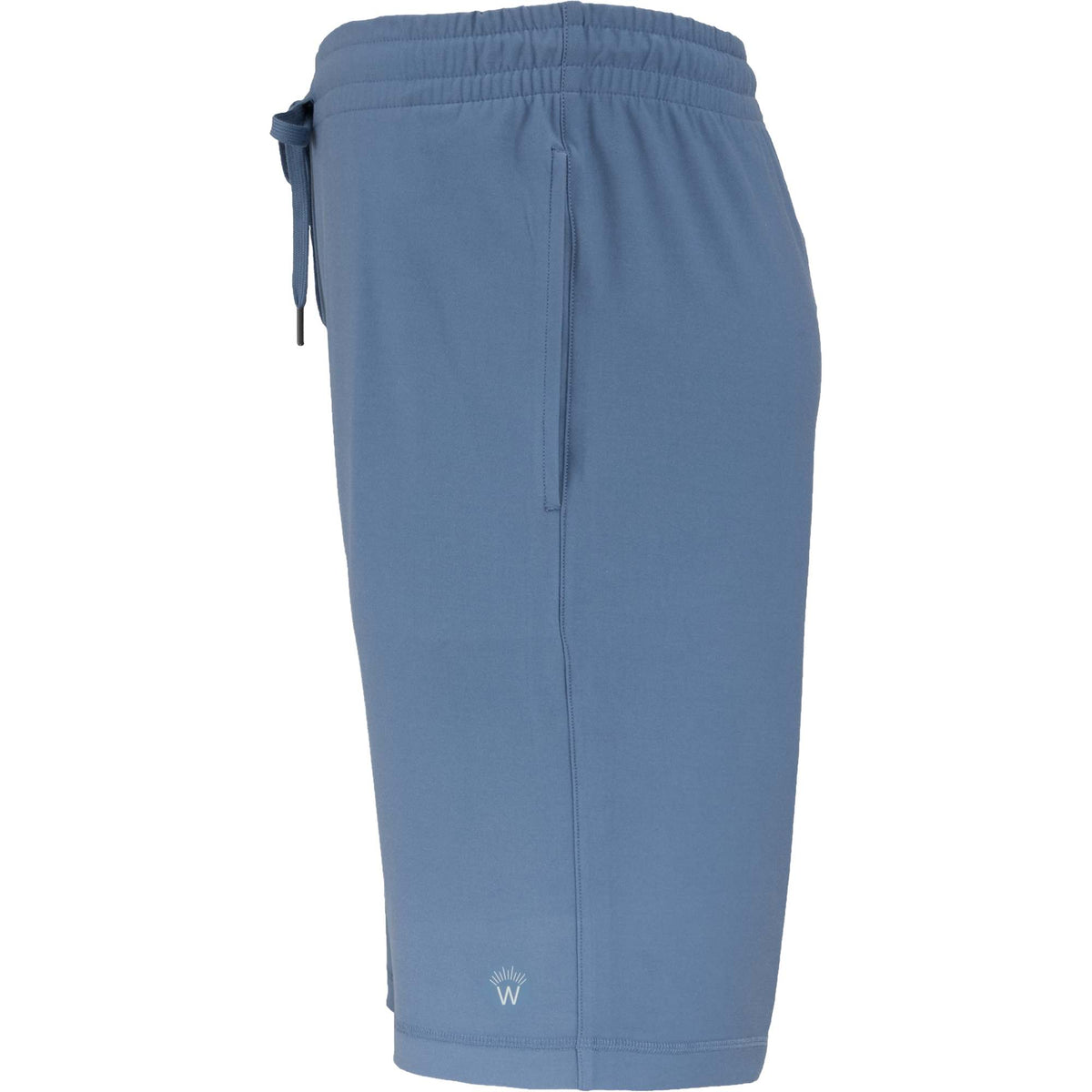 Wellable Stretch Knit Shorts for Men Embroidery - Moonlight Blue - Left Side