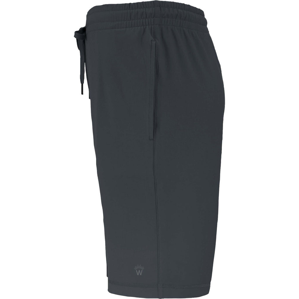 Wellable Stretch Knit Shorts for Men Laser Engraving - Grey Smoke - Left Side