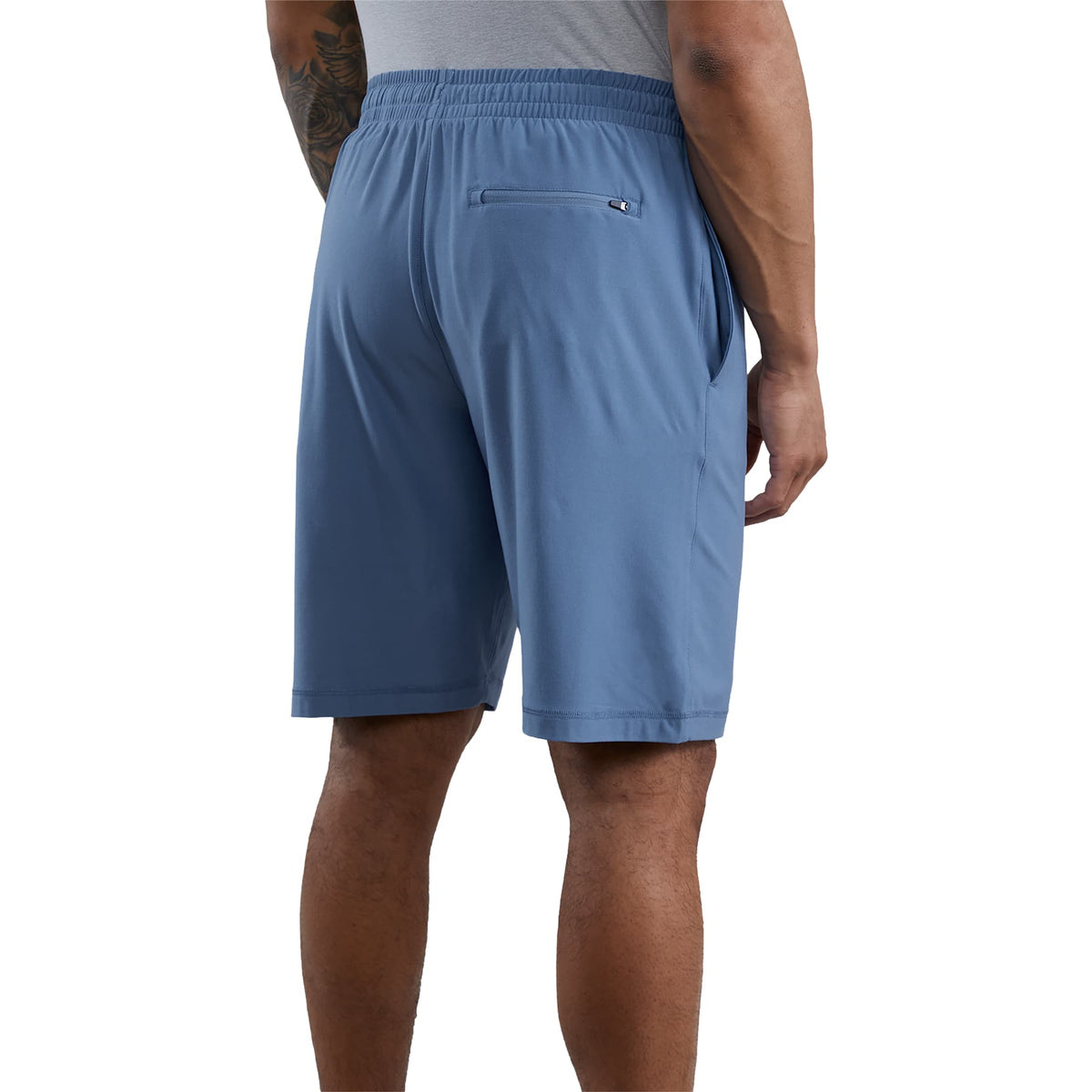 Wellable Stretch Knit Shorts for Men Laser Engraving - Moonlight Blue - Back 2