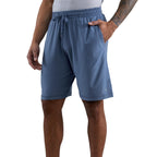 Wellable Stretch Knit Shorts for Men Laser Engraving - Moonlight Blue - Front 3