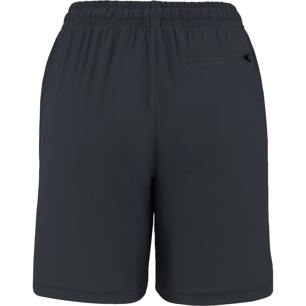 Wellable Stretch Knit Shorts for Women Embroidery - Grey Smoke - Back