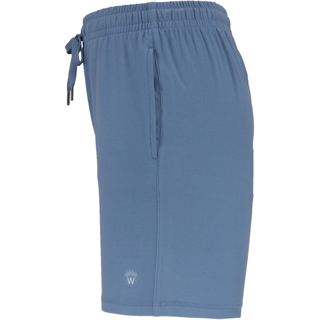 Wellable Stretch Knit Shorts for Women Laser Engraving - Moonlight Blue - Left Side
