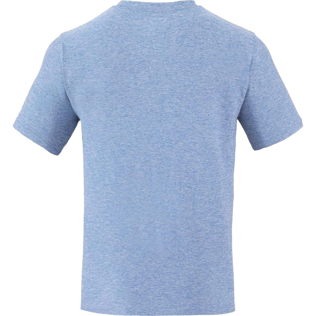 Wellable Stretch Performance Tee for Men Embroidery - Moonlight Blue Heather - Back